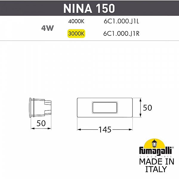 Подсветка для ступеней Fumagalli Nina 6C1.000.000.LYJ1L