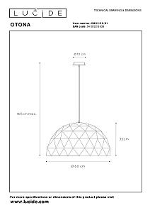 Светильник подвесной Lucide Otona 21409/60/31