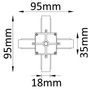 Соединитель X-образный (однофазный) Crystal Lux CLT 0.211 04 BL