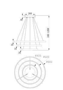 Подвесная люстра Maytoni Rim MOD058PL-L100BS4K