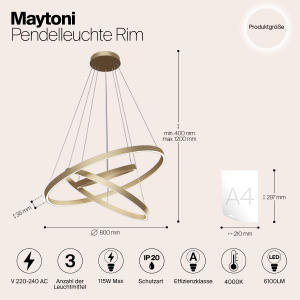 Подвесная люстра Maytoni Rim MOD058PL-L100BS4K