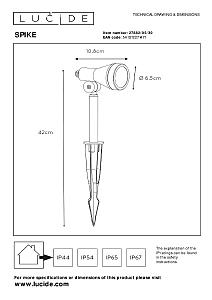 Грунтовый светильник Lucide Spike 27882/05/30