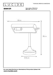 Настольная лампа Lucide Banker 17504/01/11
