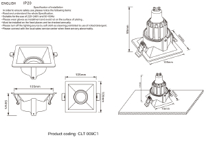 Встраиваемый светильник Crystal Lux CLT 009 CLT 009C1 WH