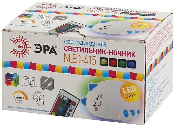 Детский ночник ЭРА NLED-415-2W-BU