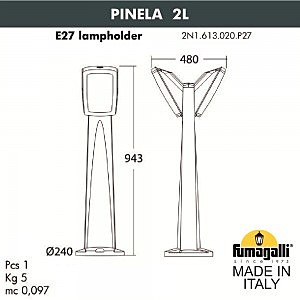 Уличный наземный светильник Fumagalli Germana 2N1.613.020.LYF1R