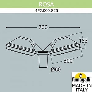 Консольный уличный светильник Fumagalli Guizeppe 4P2.000.G20.LYE28