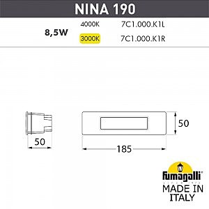 Подсветка для ступеней Fumagalli Nina 7C1.000.000.LYK1L