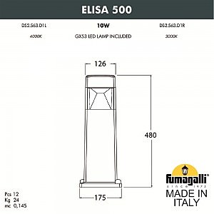 Уличный наземный светильник Fumagalli Elisa DS2.563.000.AXD1L