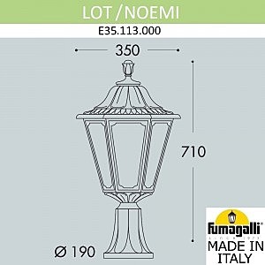 Уличный наземный светильник Fumagalli Noemi E35.113.000.WXH27