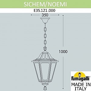 Уличный подвесной светильник Fumagalli Noemi E35.121.000.AYH27