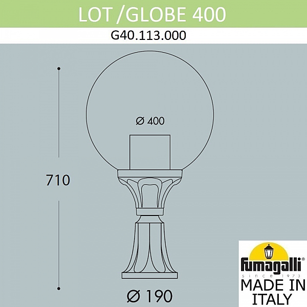 Уличный наземный светильник Fumagalli Globe 400 G40.113.000.AYE27