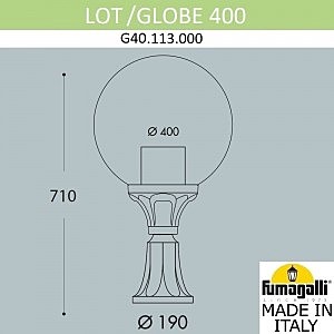 Уличный наземный светильник Fumagalli Globe 400 G40.113.000.AYE27