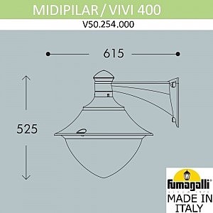 Уличный настенный светильник Fumagalli Vivi V50.254.000.AXH27