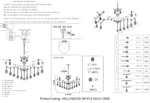 Подвесная люстра Crystal Lux HOLLYWOOD SP-PL8 GOLD D800