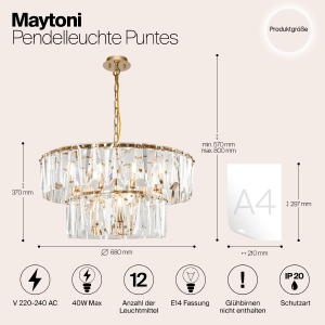 Подвесная люстра Maytoni Puntes MOD043PL-12G