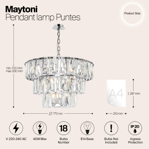 Подвесная люстра Maytoni Puntes MOD043PL-18CH