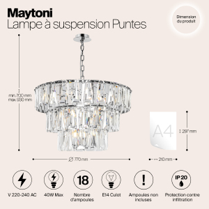 Подвесная люстра Maytoni Puntes MOD043PL-18CH