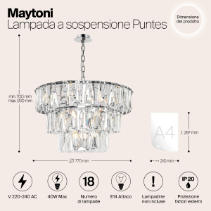 Подвесная люстра Maytoni Puntes MOD043PL-18CH