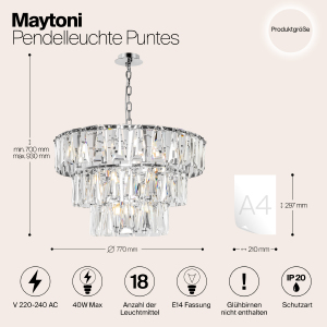 Подвесная люстра Maytoni Puntes MOD043PL-18CH