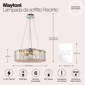 Подвесная люстра Maytoni Recinto MOD080CL-06CH