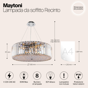 Подвесная люстра Maytoni Recinto MOD080CL-08CH