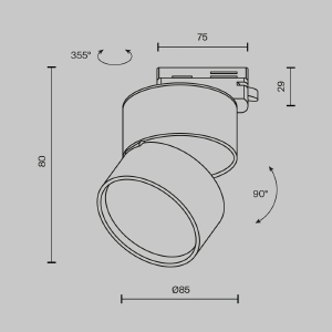 Трековый светильник Maytoni ONDA Unity TR007-1-12W4K-B