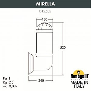 Уличный настенный светильник Fumagalli Sauro D15.505.000.AYF1R