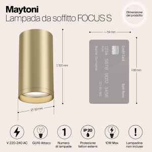 Накладной светильник Maytoni Focus S C052CL-01MG