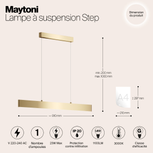 Светильник подвесной Maytoni Step P010PL-L23G3K