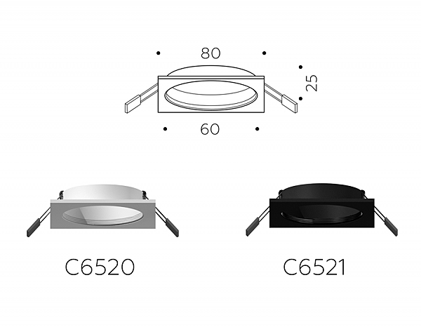 Корпус светильника встраиваемый для насадок D60mm Ambrella Diy Spot C6520