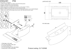 Уличный настенный светильник Crystal Lux Clt 023 CLT 023W2 WH