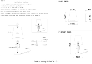 Настольная лампа Crystal Lux Renata RENATA LG1 SILVER