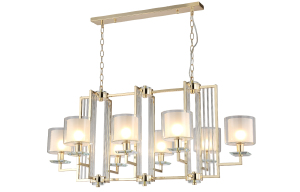 Подвесная люстра Crystal Lux Nicolas NICOLAS SP8 L1000 GOLD/WHITE