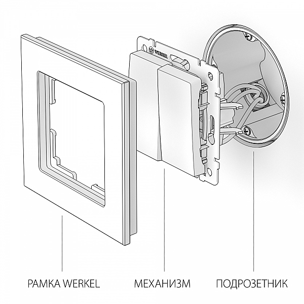 Выключатель Werkel W1120008/ Выключатель двухклавишный (черный матовый)