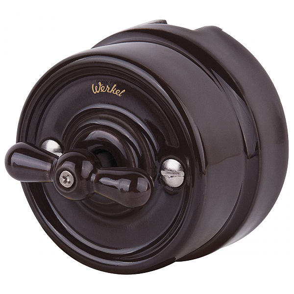 Выключатель Werkel W5620014/ Выключатель на 4 положения двухклавишный (коричневый) Ретро