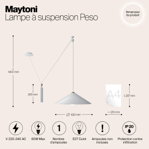 Светильник подвесной Maytoni Peso P080PL-01W