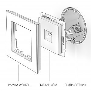 Розетка Werkel W1181008/ Розетка Ethernet RJ-45 (черный матовый)