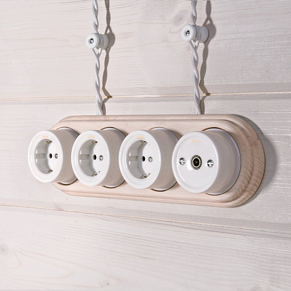 Ретро кабель Werkel W6452601/ Ретро кабель витой 2х2,5 (белый)
