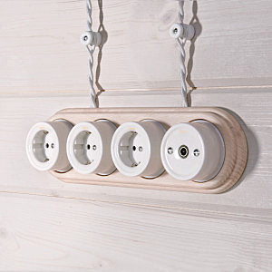 Ретро кабель Werkel W6452601/ Ретро кабель витой 2х2,5 (белый)