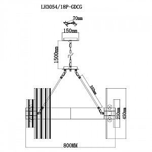 Подвесная люстра Lumien Hall Floridiya LH3054/18P-GDCG