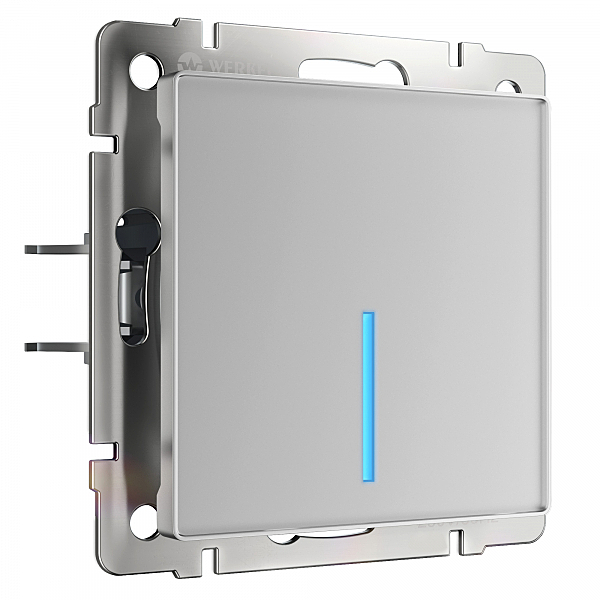 Умный выключатель Wi-Fi Werkel W4510106/ Сенсорный выключатель одноклавишный с подсветкой (серебряный)