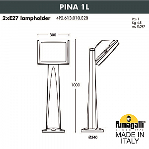 Уличный наземный светильник Fumagalli Guizeppe 4P2.613.010.WYF1R