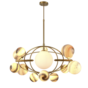 Люстра на штанге Delight Collection Planet KG1122P-13B brass