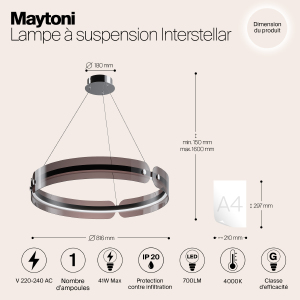 Подвесная люстра Maytoni Interstellar MOD309PL-L40GR4K