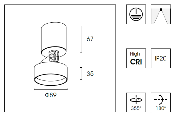 Накладной светильник Delight Collection WB85 WB8512DR