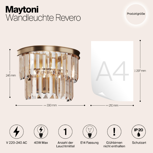 Настенное бра Maytoni Revero MOD085WL-01G