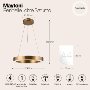 Подвесная люстра Maytoni Saturno MOD415PL-L36BS4K