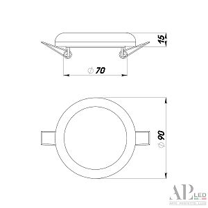 Встраиваемый светильник APL Led Ingrid 3322.FAP222R/10W/4K