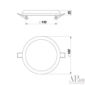 Встраиваемый светильник APL Led Ingrid 3322.FAP222R/18W/6K